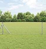 VidaXL Hekpalen 12 pcs Zilver 60 cm Poedergecoat staal