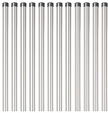 VidaXL Hekpalen 12 pcs Zilver 60 cm Poedergecoat staal