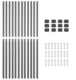 VidaXL Hekpalen 12 pcs Grijs 200 cm Poedergecoat staal