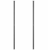 VidaXL Hekpalen 2 pcs Grijs 180 cm Poedergecoat staal
