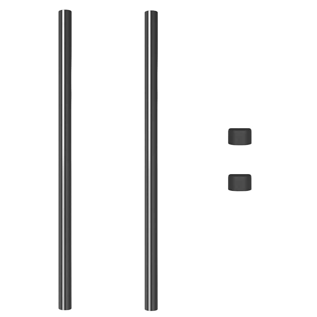 VidaXL Hekpalen 2 pcs Grijs 120 cm Poedergecoat staal