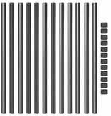 VidaXL Hekpalen 12 pcs Grijs 110 cm Poedergecoat staal