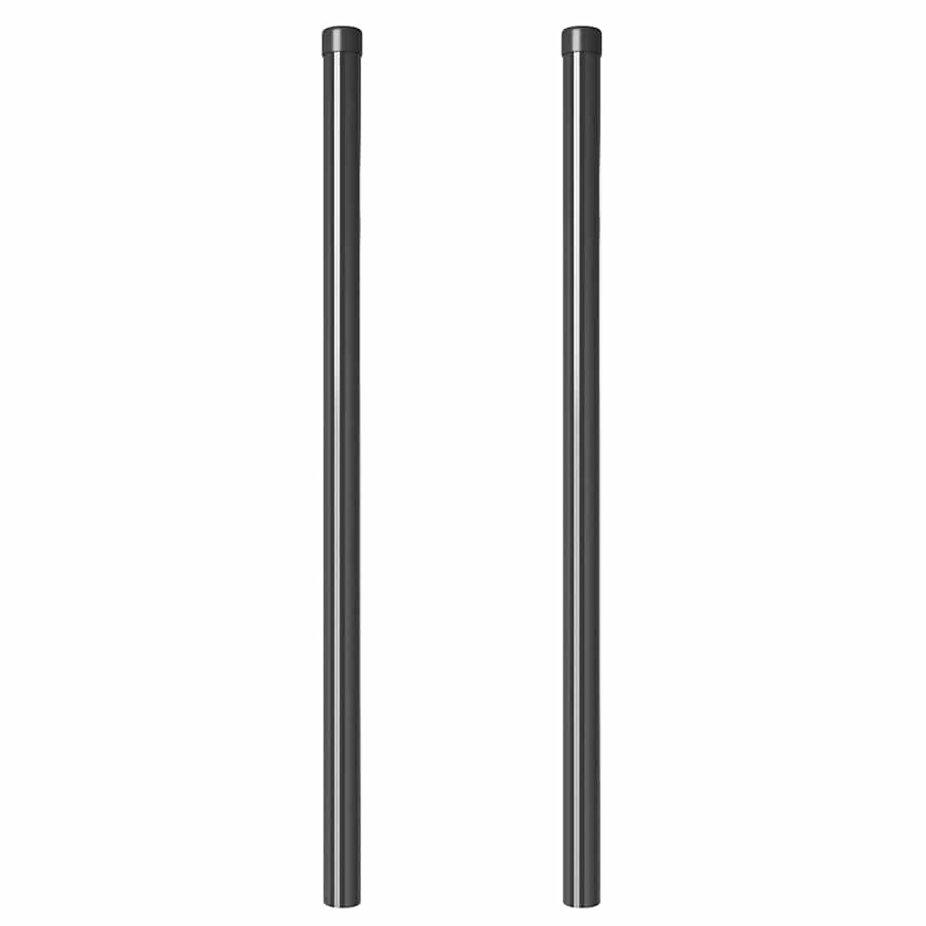 VidaXL Hekpalen 2 pcs Grijs 100 cm Poedergecoat staal