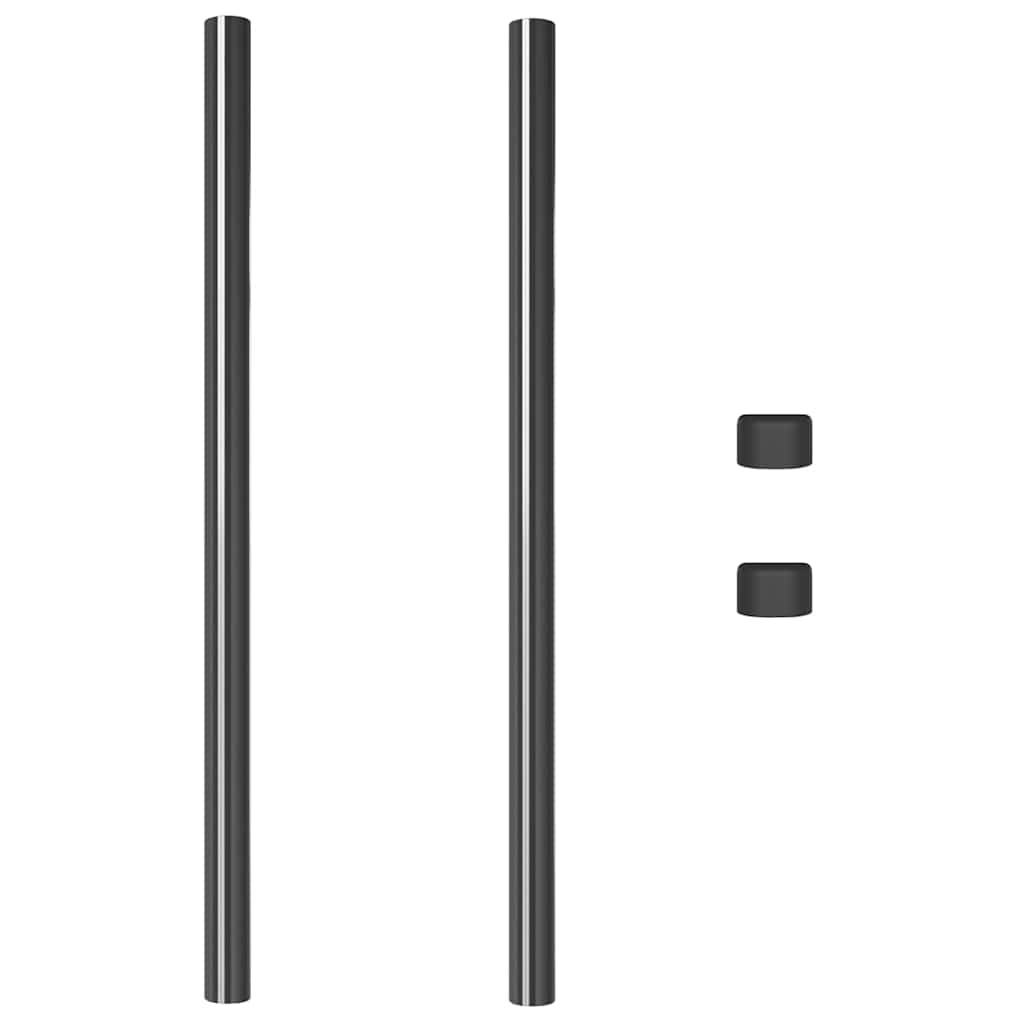 VidaXL Hekpalen 2 pcs Grijs 100 cm Poedergecoat staal