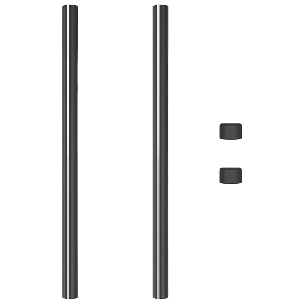 VidaXL Hekpalen 2 pcs Grijs 90 cm Poedergecoat staal