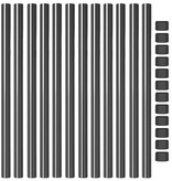 VidaXL Hekpalen 12 pcs Grijs 80 cm Poedergecoat staal