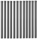 VidaXL Hekpalen 12 pcs Grijs 70 cm Poedergecoat staal