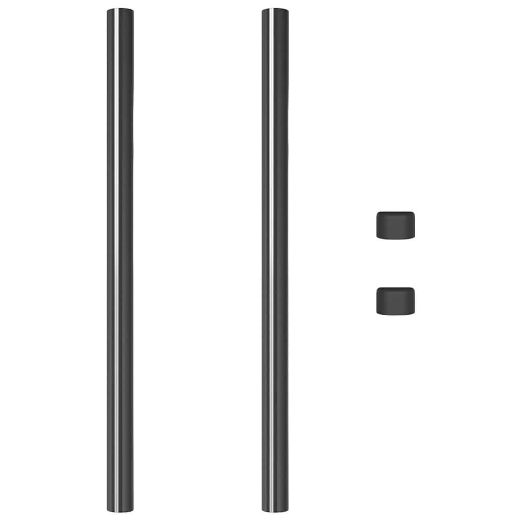 VidaXL Hekpalen 2 pcs Grijs 60 cm Poedergecoat staal