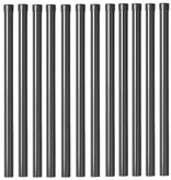 VidaXL Hekpalen 12 pcs Grijs 50 cm Poedergecoat staal