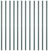 VidaXL Hekpalen 12 pcs Groen 200 cm Poedergecoat staal