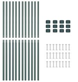 VidaXL Hekpalen 12 pcs Groen 180 cm Poedergecoat staal