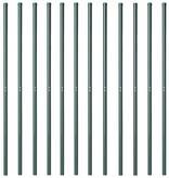 VidaXL Hekpalen 12 pcs Groen 140 cm Poedergecoat staal