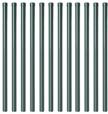 VidaXL Hekpalen 12 pcs Groen 120 cm Poedergecoat staal