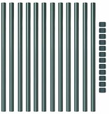 VidaXL Hekpalen 12 pcs Groen 120 cm Poedergecoat staal