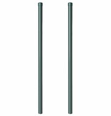 VidaXL Hekpalen 2 pcs Groen 120 cm Poedergecoat staal