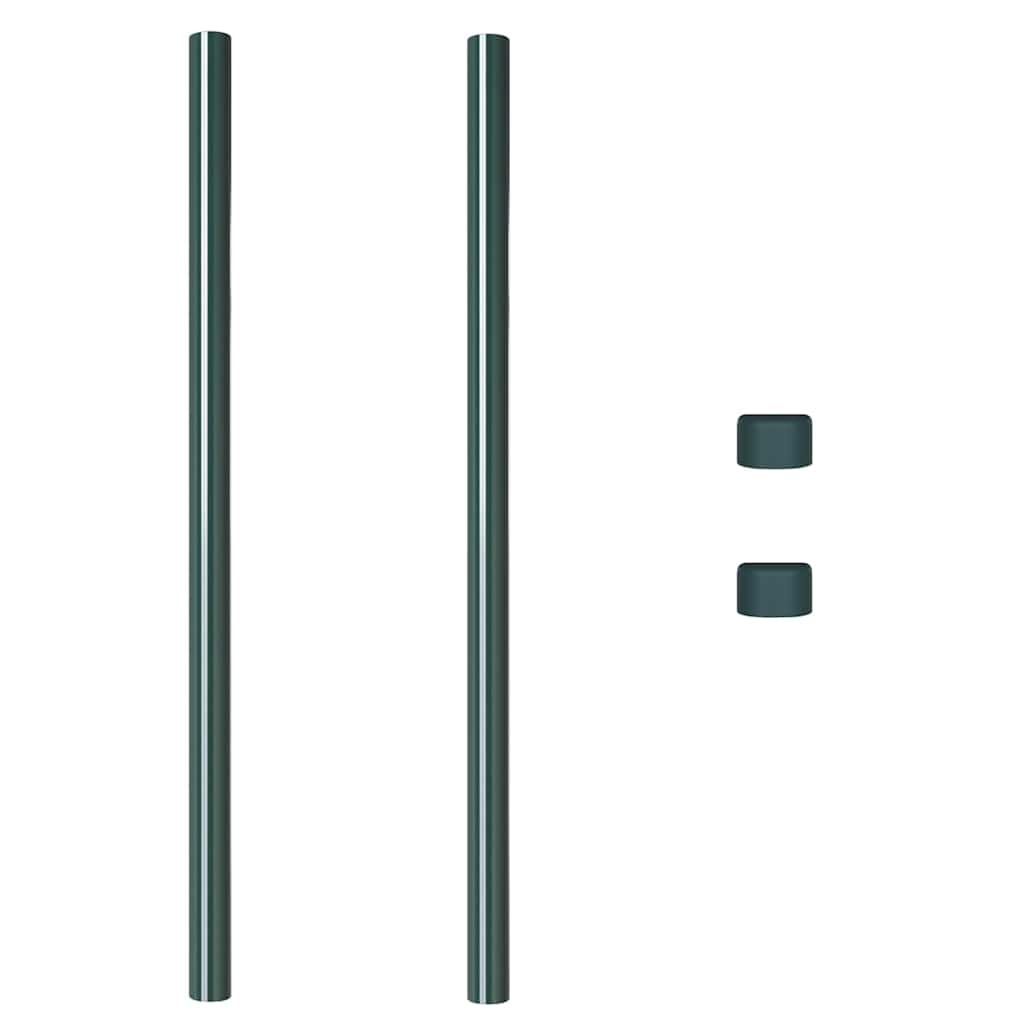 VidaXL Hekpalen 2 pcs Groen 120 cm Poedergecoat staal