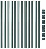 VidaXL Hekpalen 12 pcs Groen 110 cm Poedergecoat staal