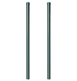 VidaXL Hekpalen 2 pcs Groen 100 cm Poedergecoat staal