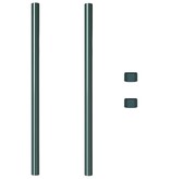 VidaXL Hekpalen 2 pcs Groen 100 cm Poedergecoat staal