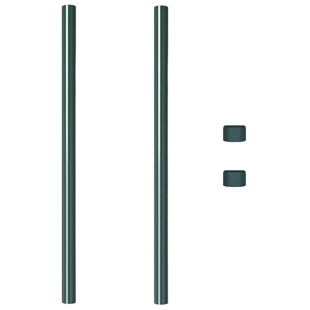 VidaXL Hekpalen 2 pcs Groen 100 cm Poedergecoat staal