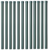 VidaXL Hekpalen 12 pcs Groen 90 cm Poedergecoat staal