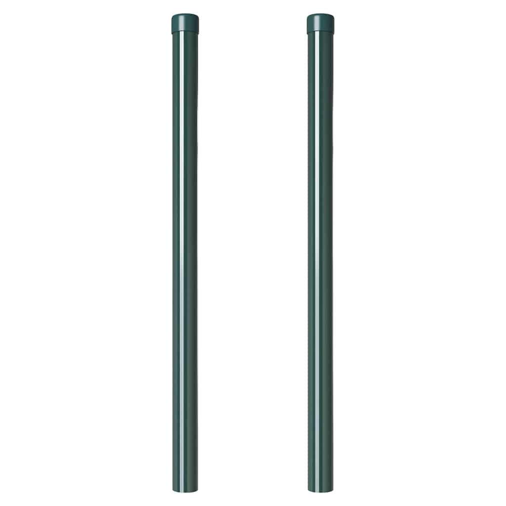 VidaXL Hekpalen 2 pcs Groen 80 cm Poedergecoat staal