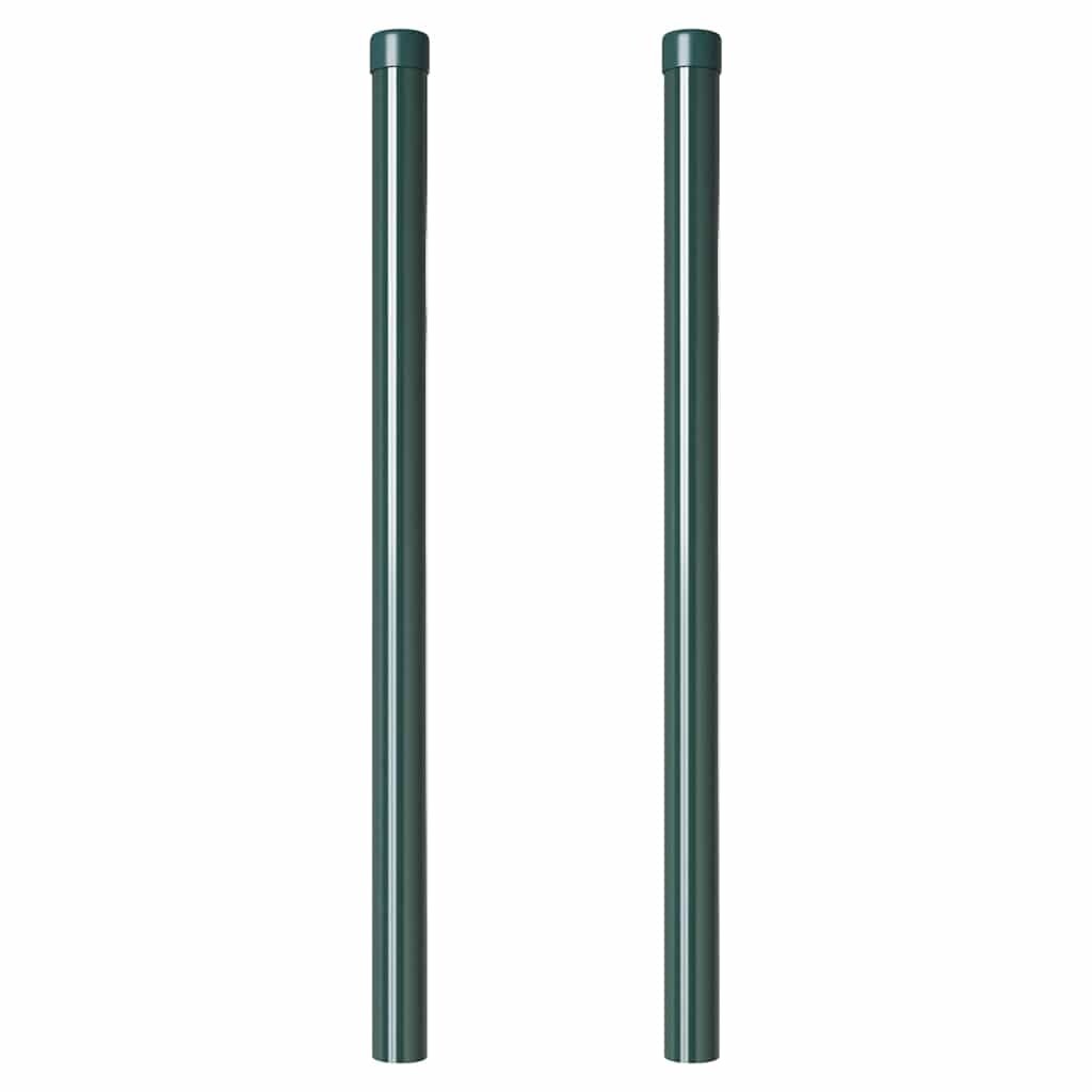 VidaXL Hekpalen 2 pcs Groen 70 cm Poedergecoat staal