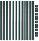 VidaXL Hekpalen 12 pcs Groen 60 cm Poedergecoat staal