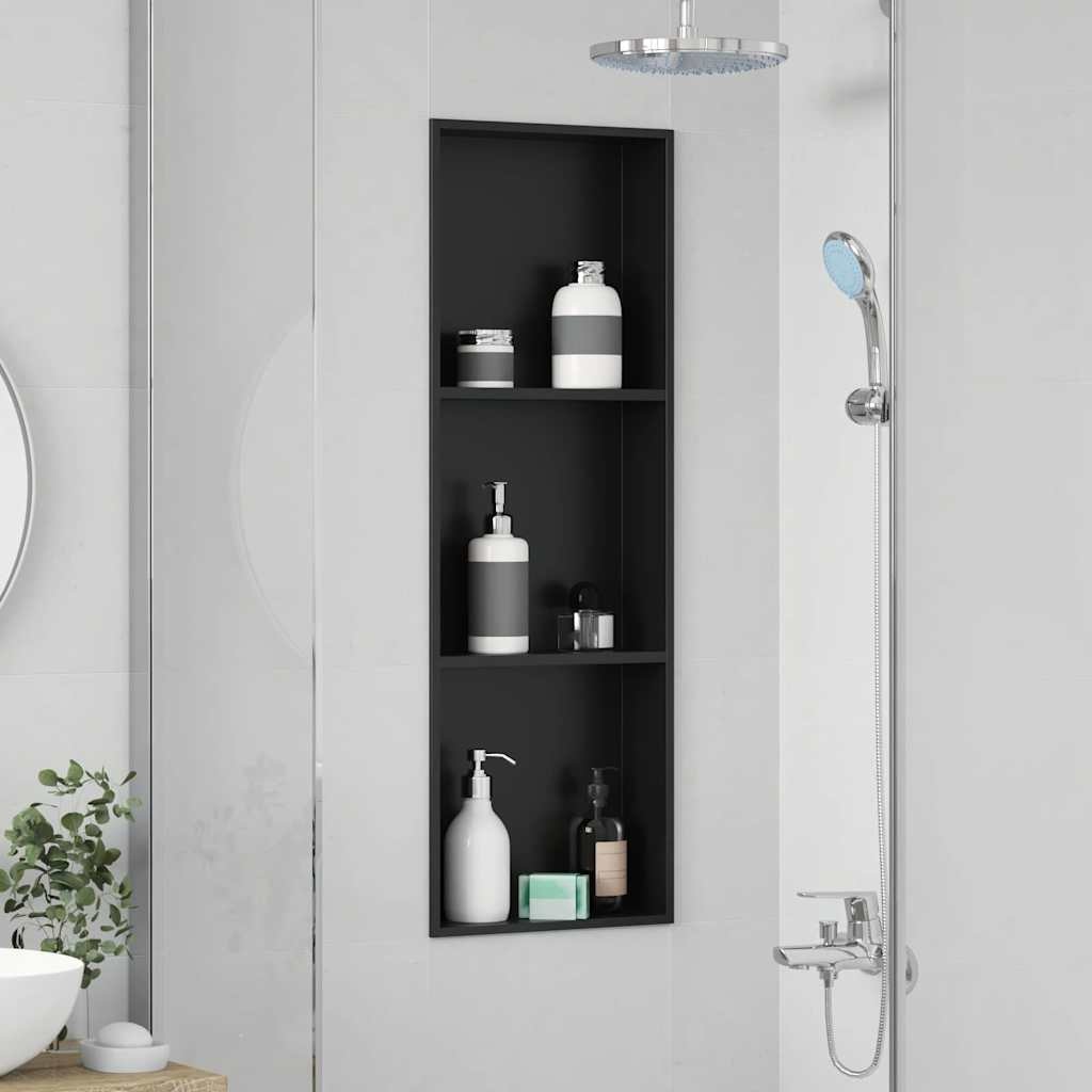 VidaXL Douche Niche Zwart 90 x 30 x 9.5 cm Roestvrij staal