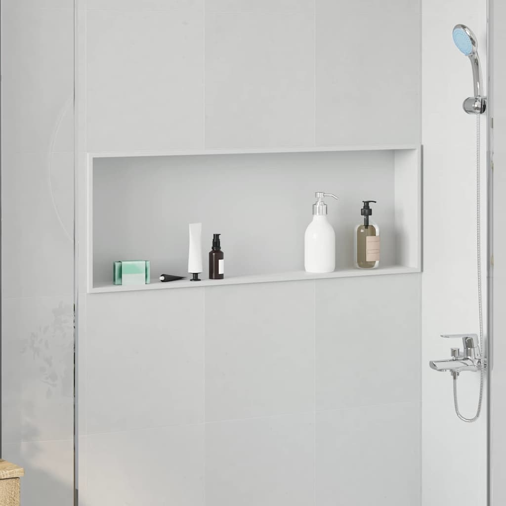 VidaXL Douche Niche Wit 90 x 30 x 9.5 cm Roestvrij staal