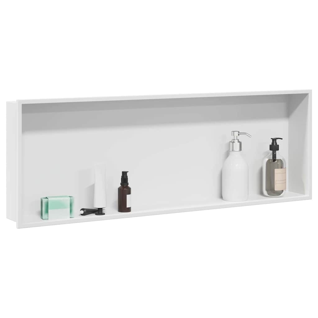 VidaXL Douche Niche Wit 90 x 30 x 9.5 cm Roestvrij staal
