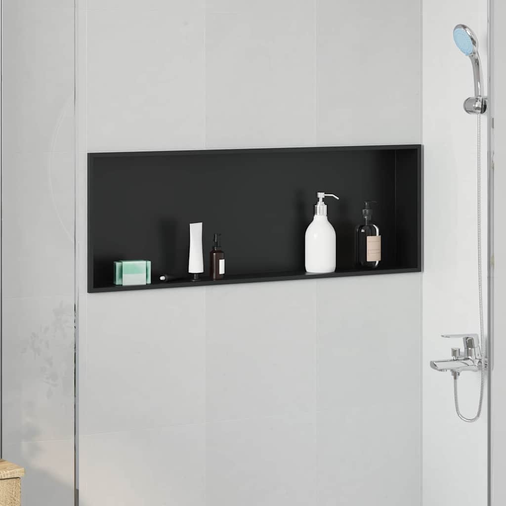 VidaXL Douche Niche Zwart 90 x 30 x 9.5 cm Roestvrij staal