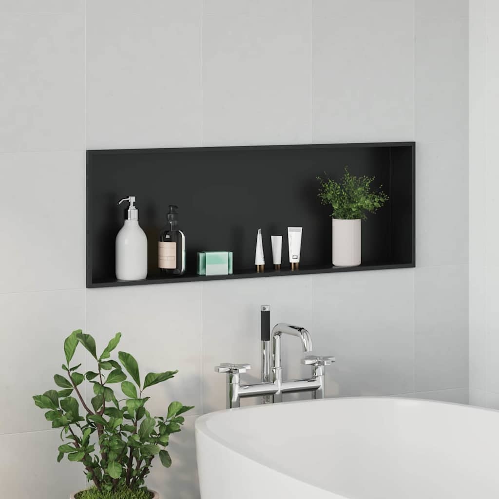VidaXL Douche Niche Zwart 90 x 30 x 9.5 cm Roestvrij staal