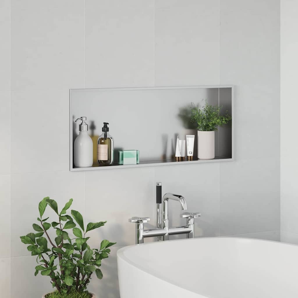 VidaXL Douche Niche Zilver 75 x 30 x 9.5 cm Roestvrij staal