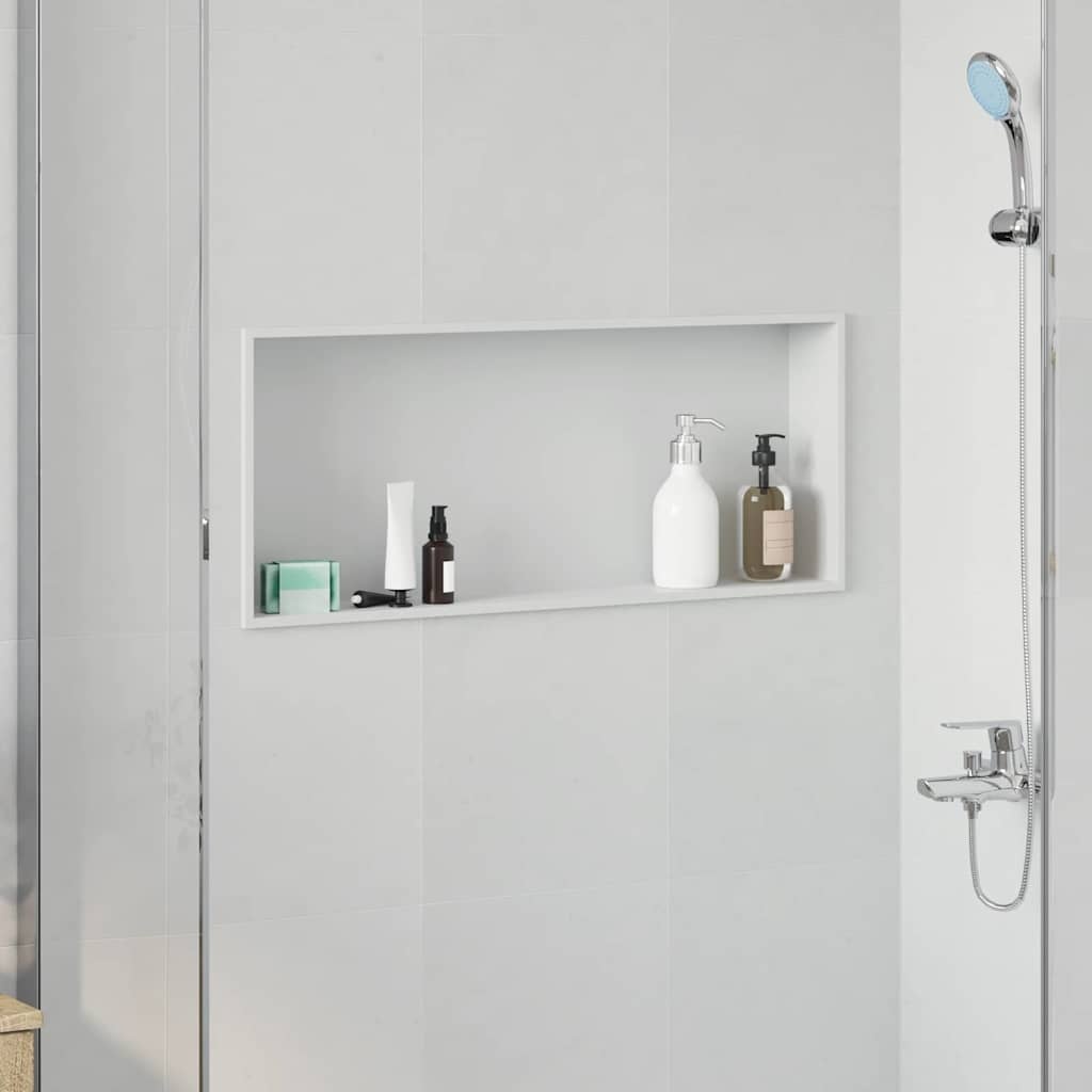 VidaXL Douche Niche Wit 75 x 30 x 9.5 cm Roestvrij staal