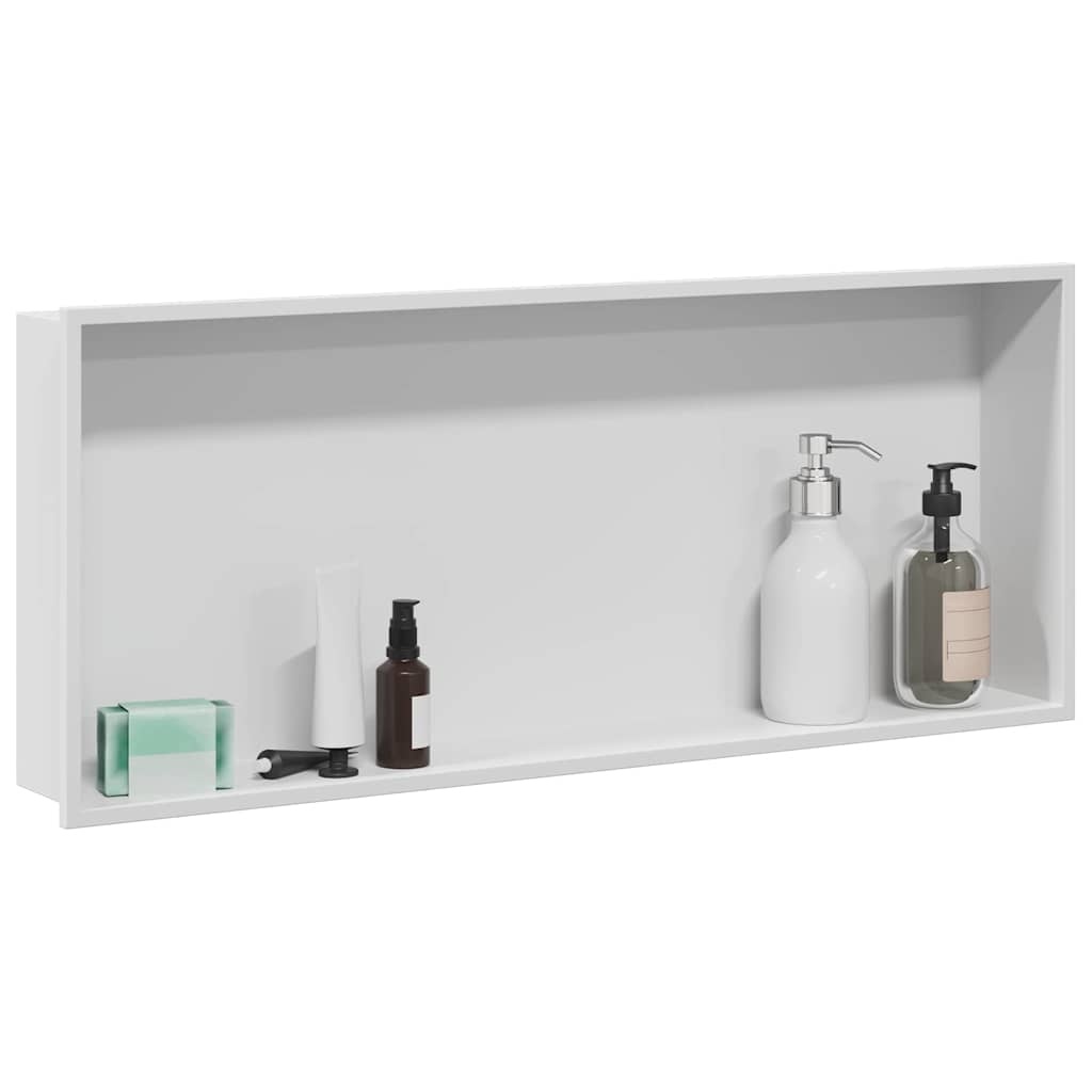 VidaXL Douche Niche Wit 75 x 30 x 9.5 cm Roestvrij staal