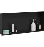 VidaXL Douche Niche Zwart 75 x 30 x 9.5 cm Roestvrij staal