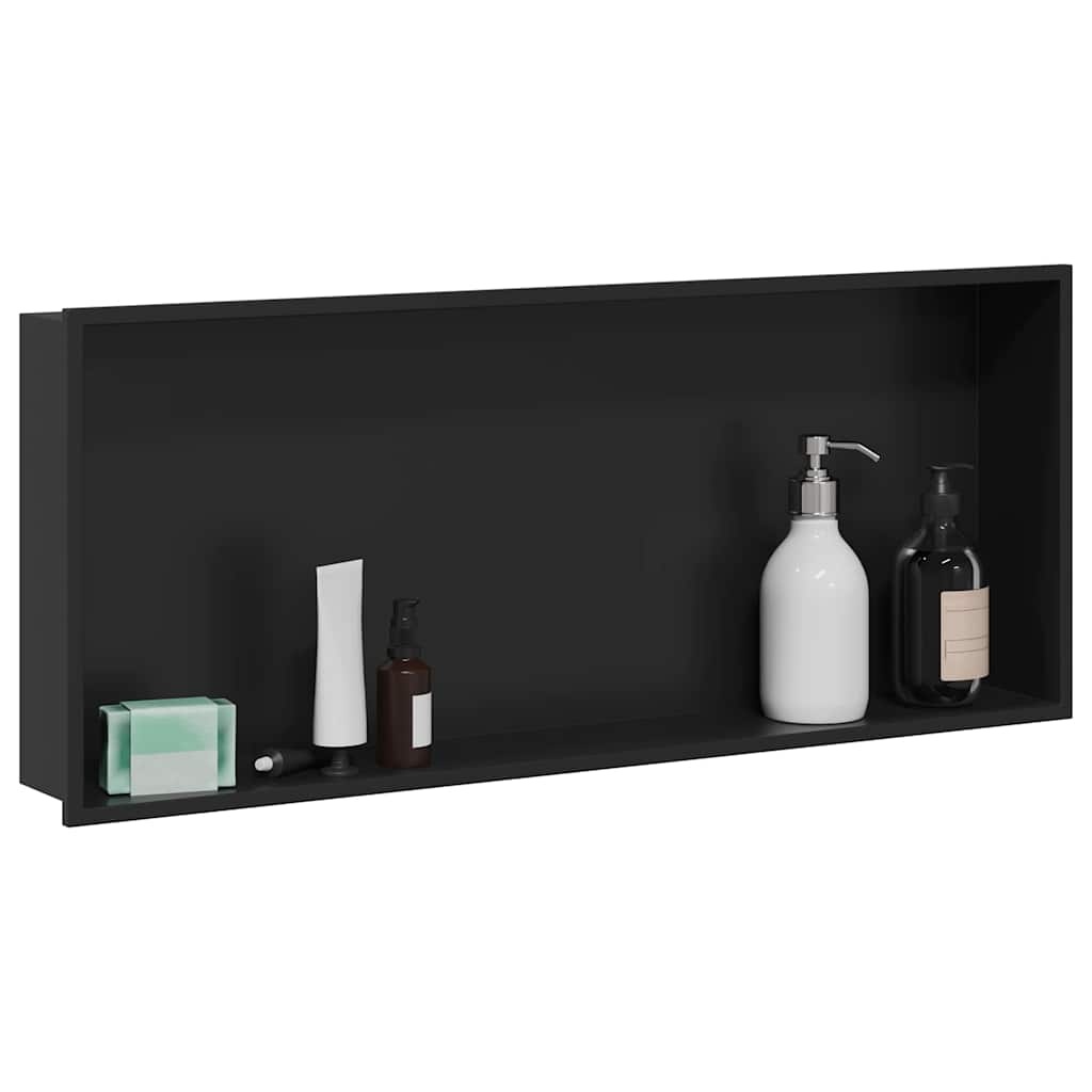 VidaXL Douche Niche Zwart 75 x 30 x 9.5 cm Roestvrij staal