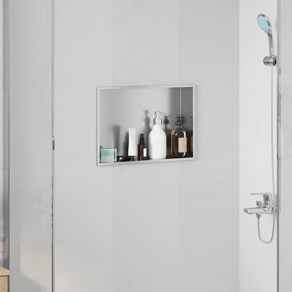 VidaXL Douche Niche Zilver 45 x 30 x 9.5 cm Roestvrij staal