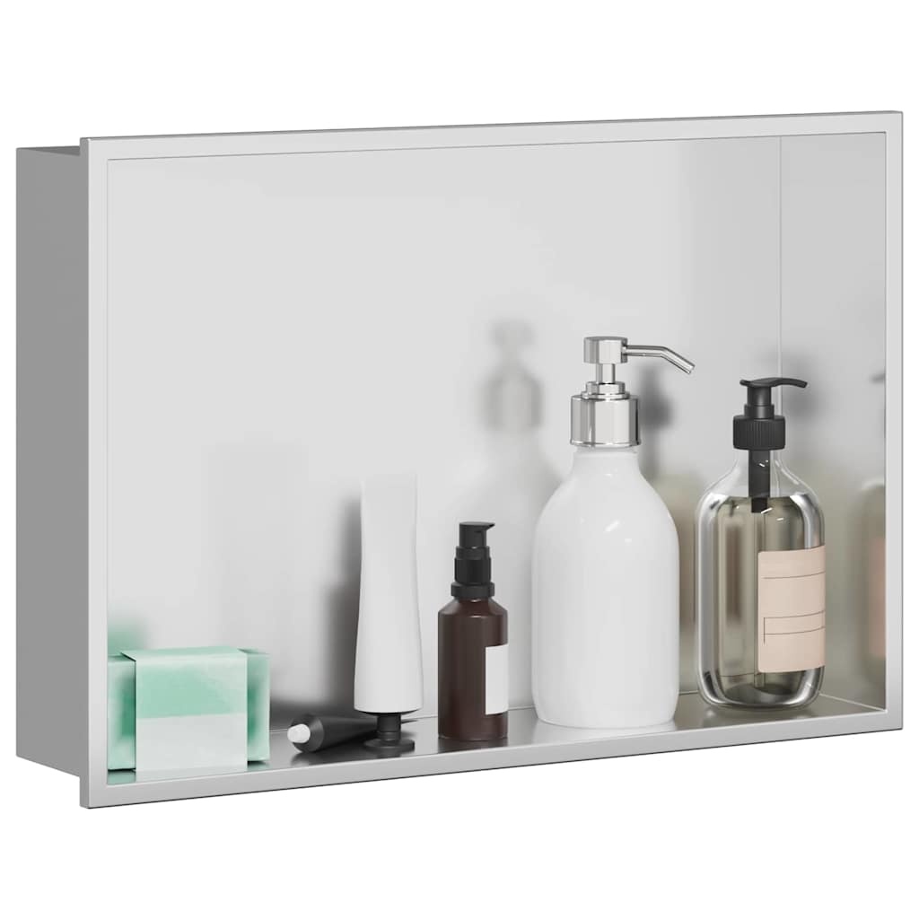 VidaXL Douche Niche Zilver 45 x 30 x 9.5 cm Roestvrij staal
