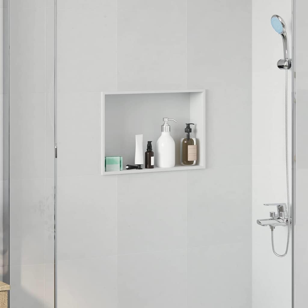 VidaXL Douche Niche Wit 45 x 30 x 9.5 cm Roestvrij staal