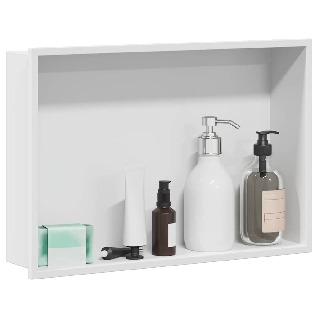 VidaXL Douche Niche Wit 45 x 30 x 9.5 cm Roestvrij staal