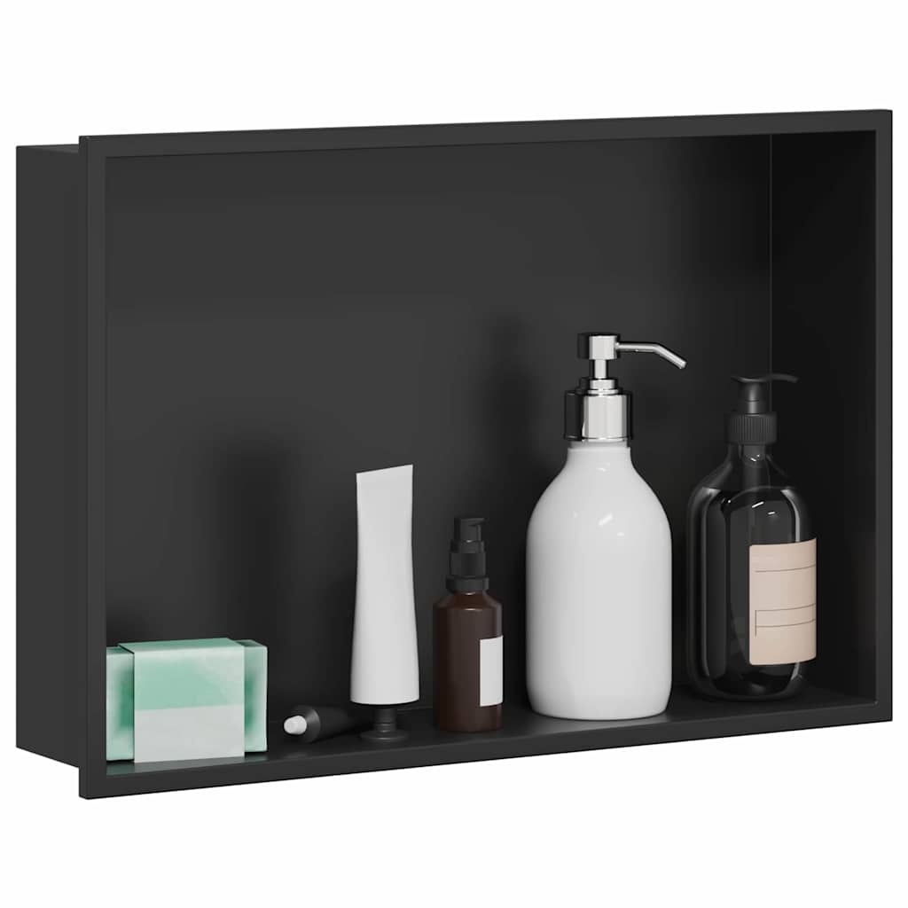 VidaXL Douche Niche Zwart 45 x 30 x 9.5 cm Roestvrij staal
