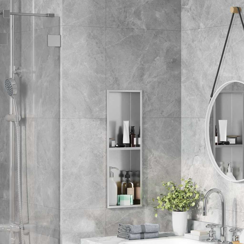 VidaXL Douche Niche Zilver 60 x 20 x 9.5 cm Roestvrij staal