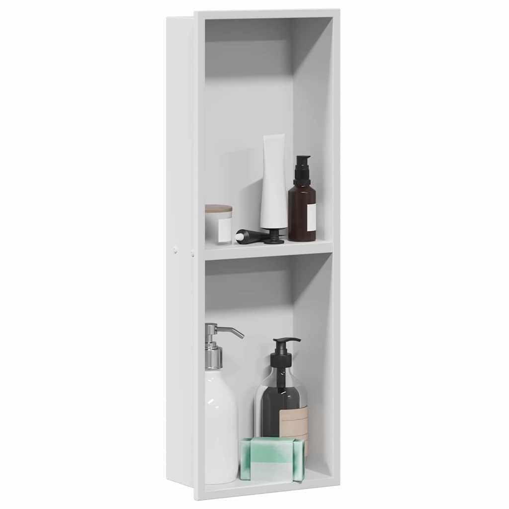 VidaXL Douche Niche Wit 60 x 20 x 9.5 cm Roestvrij staal