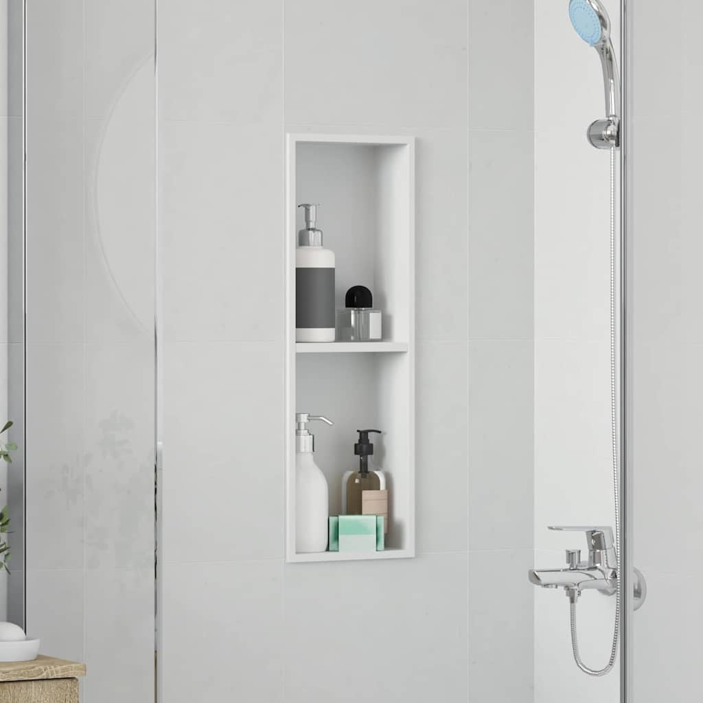 VidaXL Douche Niche Wit 60 x 20 x 9.5 cm Roestvrij staal