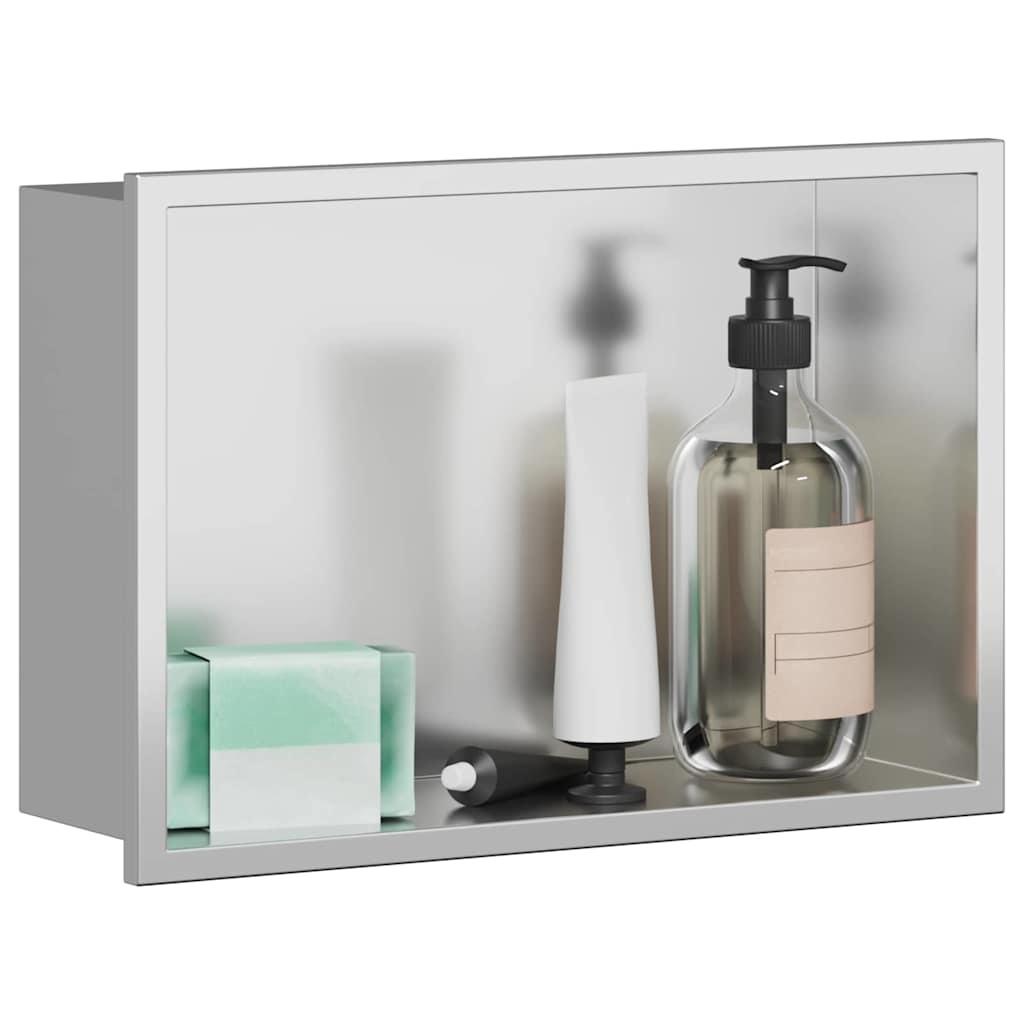 VidaXL Douche Niche Zilver 30 x 20 x 9.5 cm Roestvrij staal