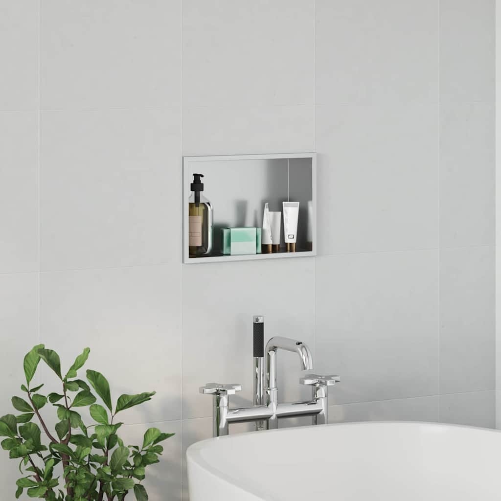VidaXL Douche Niche Zilver 30 x 20 x 9.5 cm Roestvrij staal