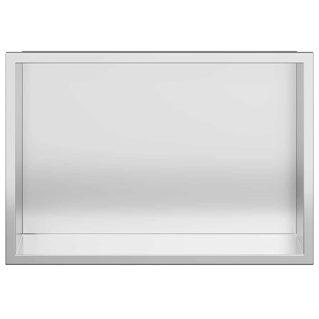 VidaXL Douche Niche Zilver 30 x 20 x 9.5 cm Roestvrij staal