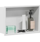 VidaXL Douche Niche Wit 30 x 20 x 9.5 cm Roestvrij staal